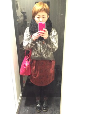 「アイテム（ピアス（片耳用））」を使った、m＊keさん（レディース・151cm・30代）の冬コーディネート