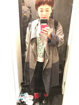「pas de calais（パドカレ）のアイテム（ジャケット/アウター）」を使った、m＊keさん（レディース・151cm）の秋コーディネート