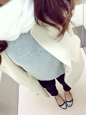 「one way（ワンウェイ）のアイテム（ダウンジャケット/コート）」を使った、あかりさん（レディース・163cm）の冬コーディネート