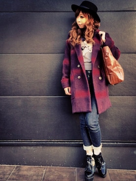 清水夏姫さん（レディース・160cm）の冬コーディネート