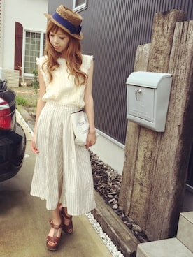 清水夏姫さん（レディース・160cm）の夏コーディネート