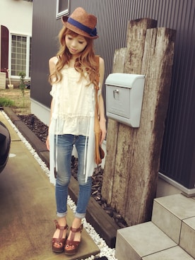 清水夏姫さん（レディース・160cm）の夏コーディネート