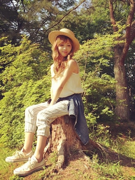 清水夏姫さん(レディース・160cm)の夏コーディネート