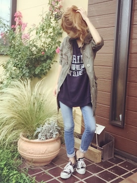 清水夏姫さん（レディース・160cm）の秋コーディネート