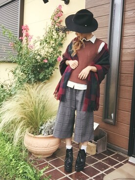 清水夏姫さん(レディース・160cm)の秋コーディネート