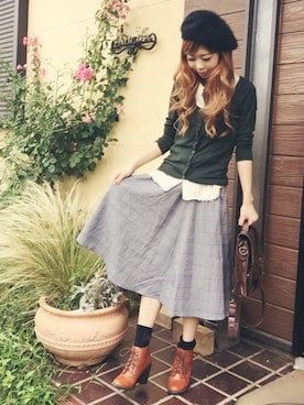 清水夏姫さん（レディース・160cm）の秋コーディネート