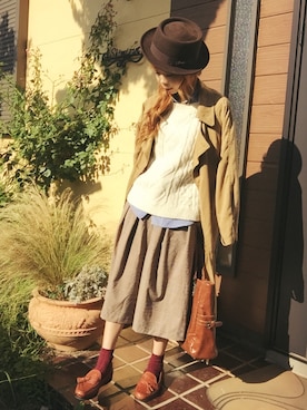 清水夏姫さん(レディース・160cm)の秋コーディネート