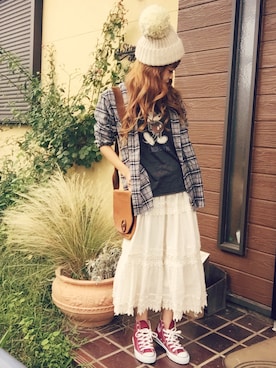 清水夏姫さん（レディース・160cm）の秋コーディネート