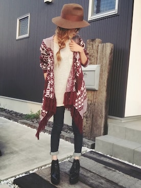 清水夏姫さん(レディース・160cm)の秋コーディネート