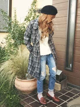 清水夏姫さん（レディース・160cm）の秋コーディネート