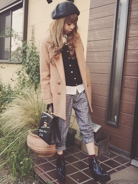 清水夏姫さん（レディース・160cm）の秋コーディネート