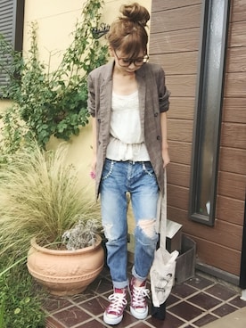 清水夏姫さん(レディース・160cm)の秋コーディネート