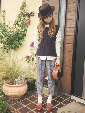 清水夏姫さん（レディース・160cm）の秋コーディネート