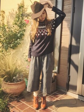 清水夏姫さん（レディース・160cm）の秋コーディネート