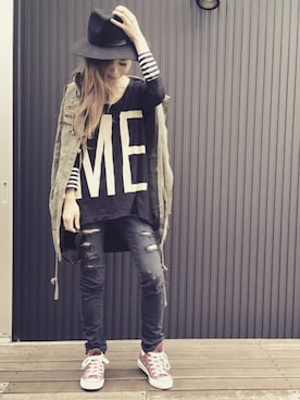 清水夏姫さん（レディース・160cm）の秋コーディネート