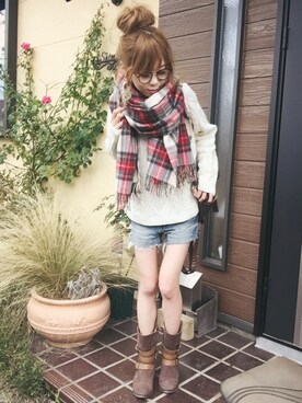 清水夏姫さん（レディース・160cm）の冬コーディネート