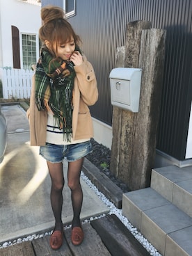 清水夏姫さん（レディース・160cm）の冬コーディネート