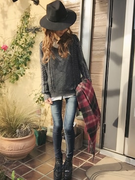 清水夏姫さん(レディース・160cm)の冬コーディネート