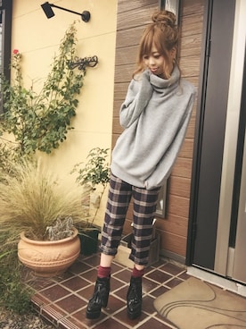 清水夏姫さん(レディース・160cm)の冬コーディネート