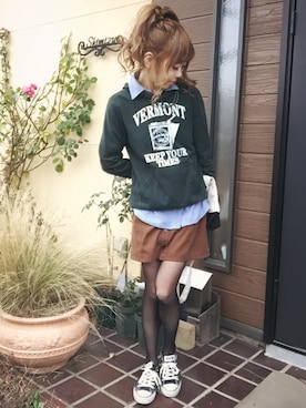 清水夏姫さん（レディース・160cm）の冬コーディネート