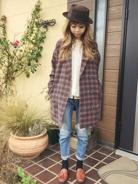 清水夏姫さん（レディース・160cm）の冬コーディネート