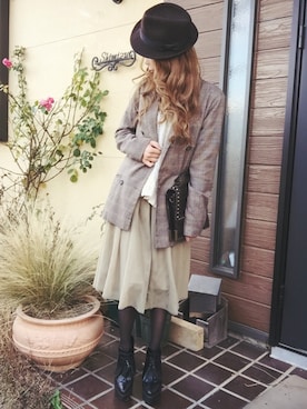 清水夏姫さん（レディース・160cm）の冬コーディネート