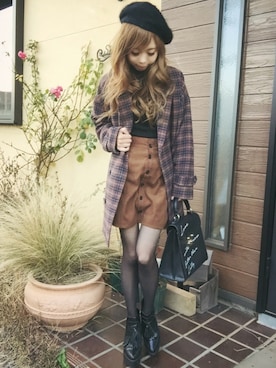 「節分」｜「アイテム（ブーツ）」を使った、清水夏姫さん（レディース・160cm）の冬コーディネート