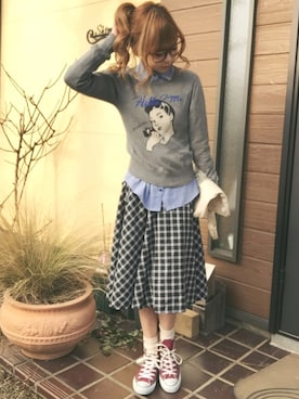 清水夏姫さん(レディース・160cm)の冬コーディネート