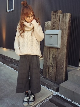 清水夏姫さん（レディース・160cm）の冬コーディネート