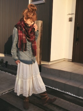 清水夏姫さん（レディース・160cm）の冬コーディネート