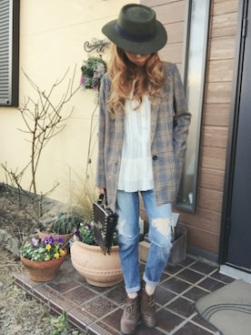 清水夏姫さん（レディース・160cm）の冬コーディネート