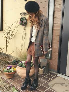 清水夏姫さん(レディース・160cm)の冬コーディネート