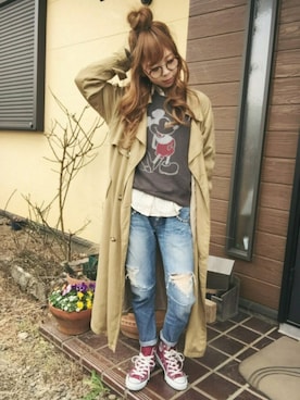 清水夏姫さん(レディース・160cm)の冬コーディネート