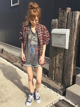 清水夏姫さん（レディース・160cm）の春コーディネート