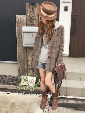 清水夏姫さん（レディース・160cm）の春コーディネート