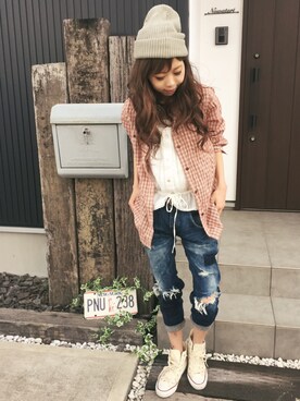 清水夏姫さん(レディース・160cm)の春コーディネート