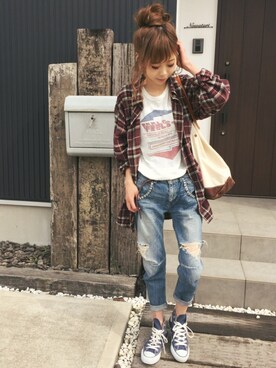 清水夏姫さん（レディース・160cm）の春コーディネート