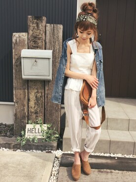 清水夏姫さん（レディース・160cm）の春コーディネート