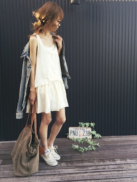 清水夏姫さん（レディース・160cm）の春コーディネート