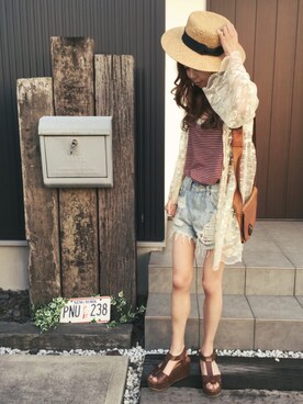 清水夏姫さん（レディース・160cm）の夏コーディネート