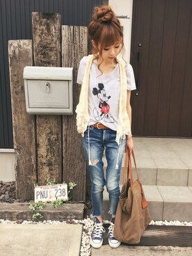 清水夏姫さん（レディース・160cm）の夏コーディネート