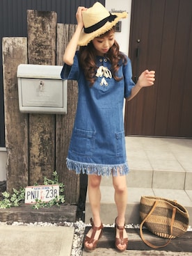 清水夏姫さん(レディース・160cm)の夏コーディネート