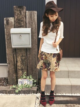 清水夏姫さんの「◆ダブルスナップお財布ショルダーバッグ」を使ったコーディネート