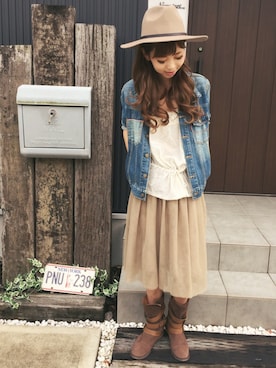 清水夏姫さん（レディース・160cm）の秋コーディネート