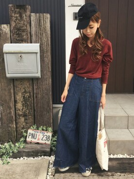 清水夏姫さん（レディース・160cm）の秋コーディネート