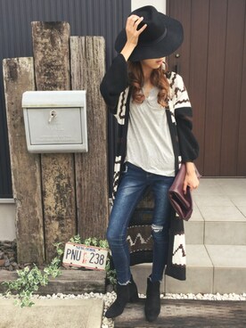 清水夏姫さん(レディース・160cm)の秋コーディネート