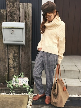 清水夏姫さん（レディース・160cm）の冬コーディネート