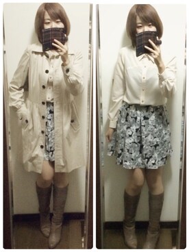 「ICB（アイシービー）のアイテム（トレンチコート）」を使った、にゃーさん（レディース・163cm）の秋コーディネート
