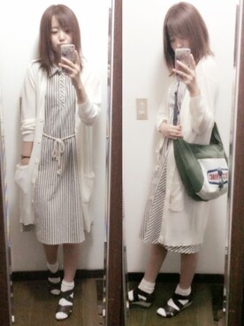 「アイテム（シャツワンピース）」を使った、にゃーさん（レディース・163cm・20代）の夏コーディネート