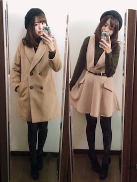 「アイテム（ブーティ）」を使った、にゃーさん（レディース・163cm・20代）の冬コーディネート